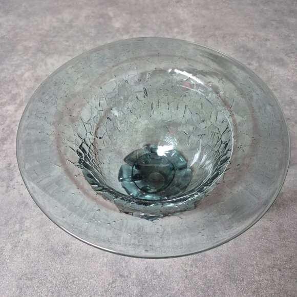Two Rivers by Michael Robinson Indigenous Artist Art Glass Footed Bowl Vintage - Picture 2 of 6